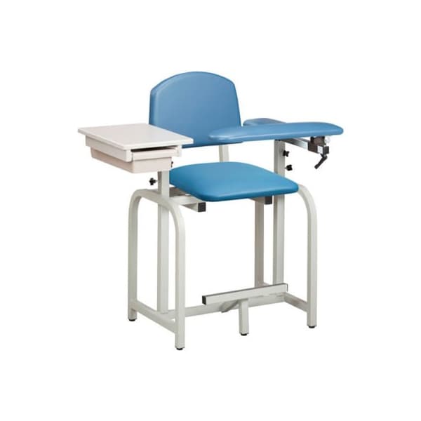 Clinton Industries Clinton 66022 Lab X Series Extra-Tall Blood Drawing Chair with Padded Flip Arm and Drawer 66022 - main